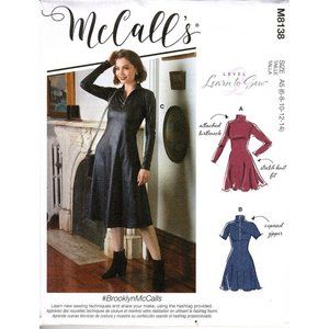 McCalls M8138 Misses 6 to 14 Learn to Sew Lvl 2 Dresses Uncut Sewing Pattern